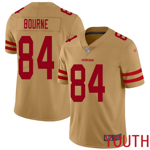 San Francisco 49ers Limited Gold Youth Kendrick Bourne NFL Jersey #84 Inverted Legend->youth nfl jersey->Youth Jersey
